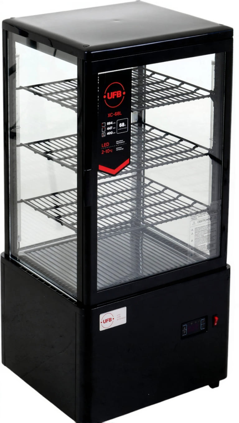 Вітрина холодильна UFB настільна 68л ЧОРНА, 4хLED